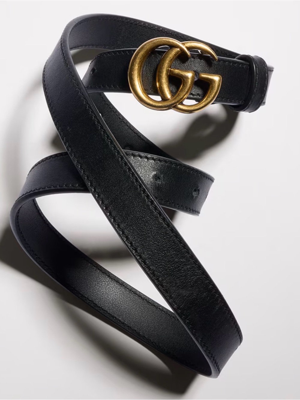 Gucci GG Marmont Black Leather Belt